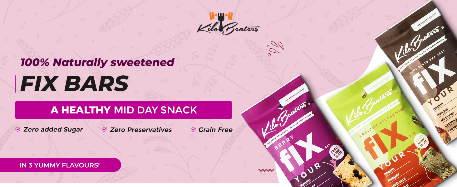 Kilobeaters Chocolate Sea Salt Fix Bar, Sugar Free Protein Bar, No Added Sugar, No Preservatives, No Artificial Flavors, Date Sweetened Energy Bars, (Pack Of 3) X 60 G Each