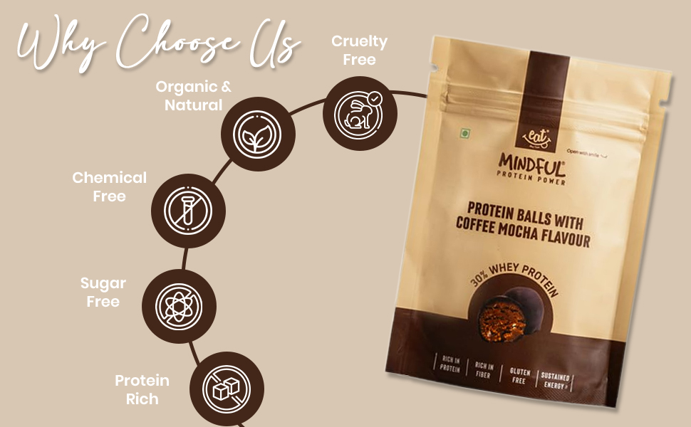 Eat Anytime Chocolate Protein Balls - Caramel, Strawberry & Coffee Flavour (21 balls, 3*70 g per pack) | 3g Protein per ball | No Added Sugar | Healthy Dessert | Low Calories & High Fibre| Healthy Chocolate 210g