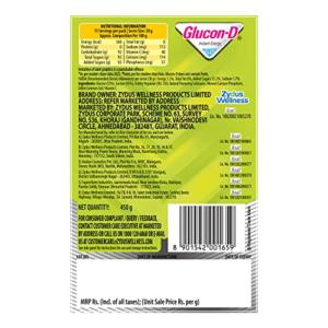 Glucon-D Glucose Based Beverage Mix - 450 g Carton (Nimbu Pani) & Instant Energy Health Drink Tangy Orange - 450Gm Refill