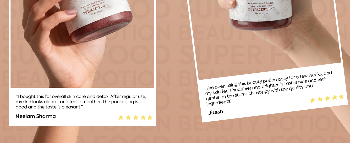 Beauty Potion Super Food with Glutathione | Skin Brightening, Detox & Anti-Oxidant | Skin Supplement for Glowing & Healthy Skin | For Men & Women | 300 gm