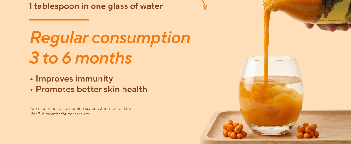 My Pahadi Dukan Vitamin C Himalayan Sea Buckthorn Berry Pulp Juice 300ml, More Vitamin C than Oranges & Amla, Rich in Omega & Antioxidants, Immunity & Collagen Boosting, Supports Skin, Gut, Heart