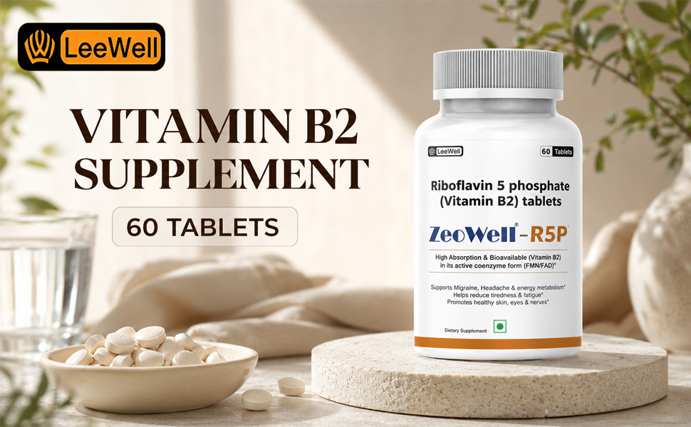 R5P (LeeWell) Active Vitamin B2, Riboflavin-5-Phosphate Tablets | Bioavailable Vitamin B2 Supplement | Supports Cellular Energy, Healthy Skin, Eyes & Nervous System - 60 Tablets