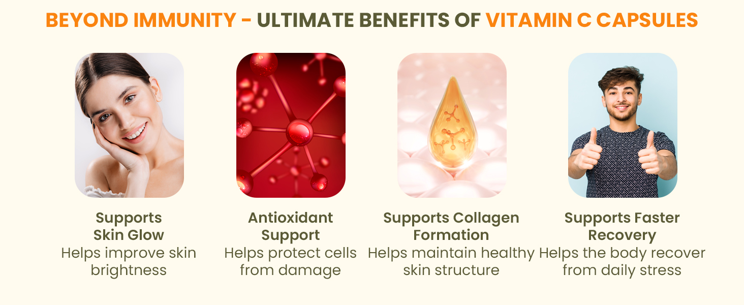 Wellwith Sea buckthorn Berry Powder Capsules – 60 Vegan Caps |Sea buckthorn capsules rich in Natural Vitamin C for Skin Glow & Collagen Boost | Pack of 1