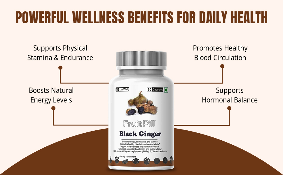 (LeeWell) Black Ginger Supplement, 60 Capsules