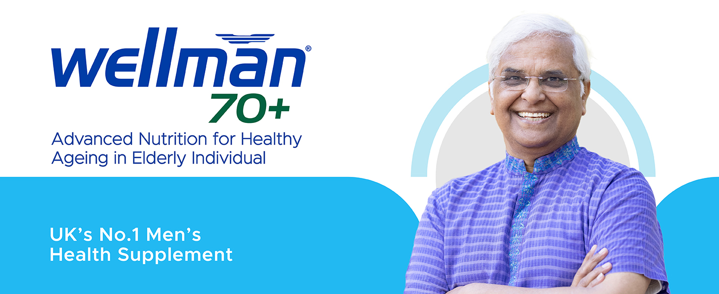 Wellman 70+ Multivitamin Tablets|Ginseng,Pumpkin Extract & Citrus Bioflavonoids|Supports Health & Vitality|Boosts Vision,Immune System & Cognitive Function|30 Veg Tablets, 60 grams