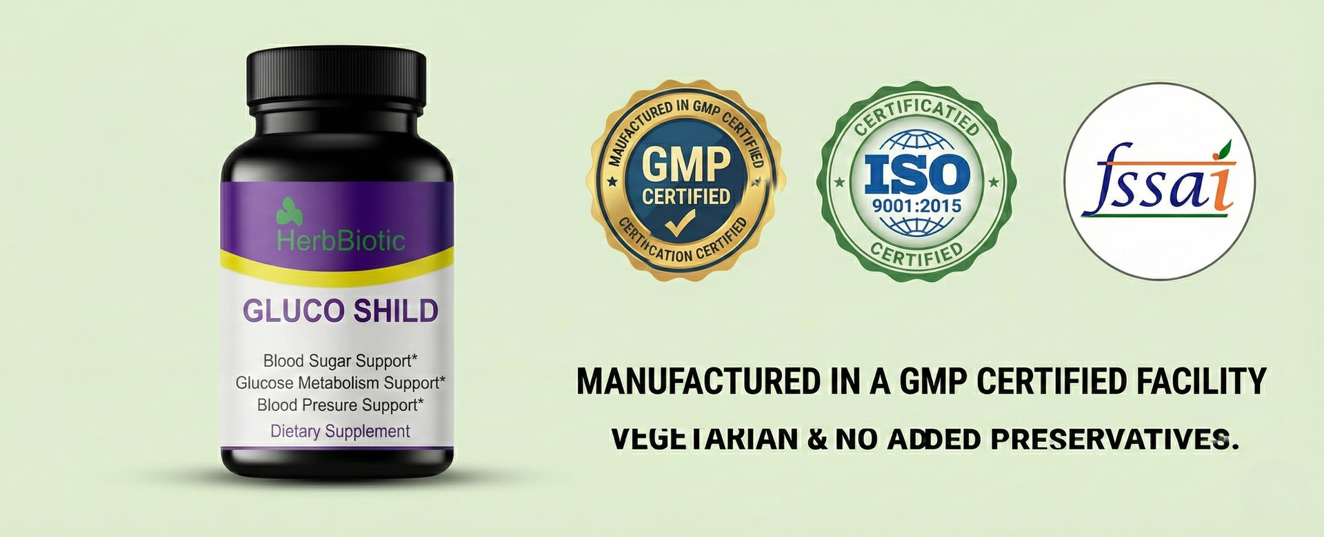 Gluco Shild Ayurvedic Blood Sugar Control Formula | Herbal Supplement for Glucose Regulation, Insulin Sensitivity & Heart Health | 60 Natural Capsules | gluco shield herb biotic