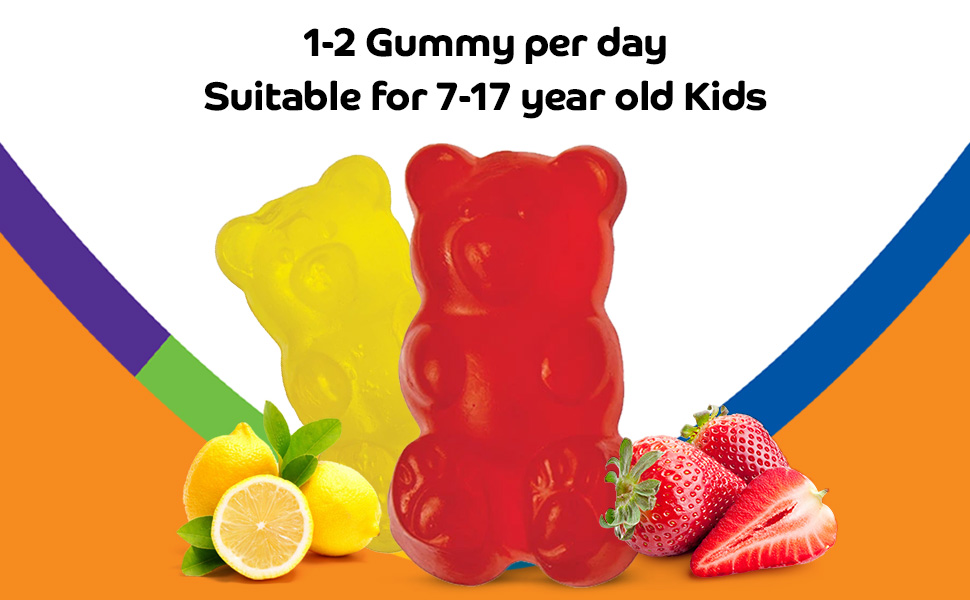 Health Ok Mankind Gummies (Bottle of 30 Gummies), Multivitamin and Multimineral for Kids, Supports Normal Growth, Healthy Immune system and Brain Function, for 7 -17-year-old