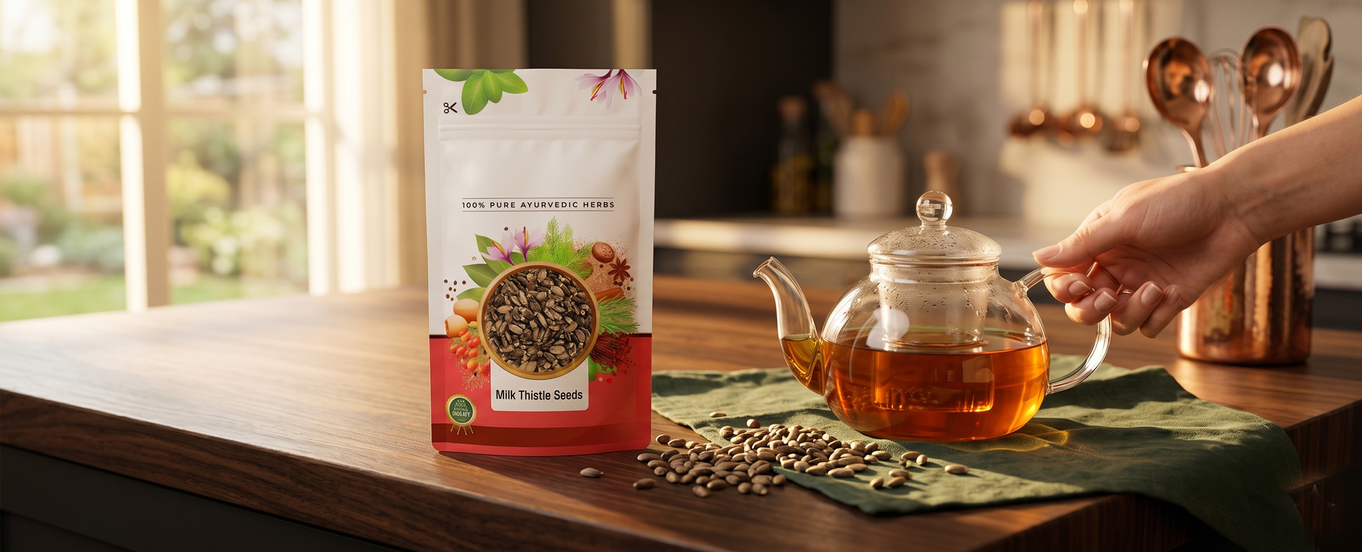 IndianJadiBooti Milk Thistle Seeds (400g) - Ultimate Liver Detox & Fatty Liver Support | Raw Silybum Marianum (Silymarin) | Edible Doodh Patra Beej for Tea & Powder | Alcohol Recovery Cleanse
