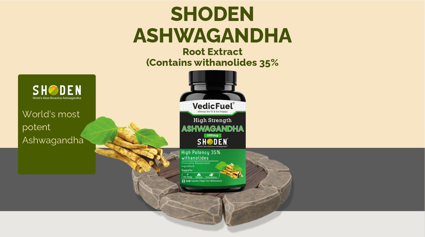 Ashwagandha, 500mg of Shoden® Ashwagandha, Energy and Immunity Booster, Clinically Researched Ingredient 60 Capsules