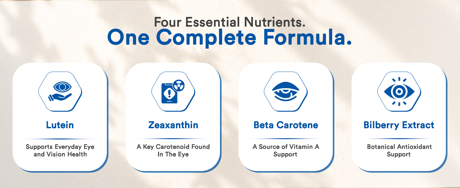 Nutranext Eye Health Supplements with Lutein & Zeaxanthin – Supports Healthy Vision, Guards Against Blue Light, Reduces Digital Eye Strain & Fatigue – 20+ Nutrients – 60 Veg Tablets