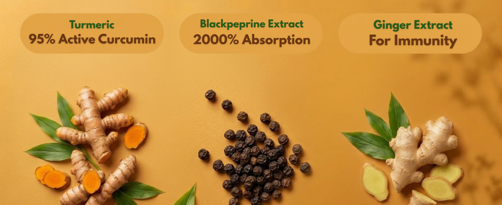 Turmeric Gummies with 95% Active Curcumin with black pepper | Anti-inflammatory & Antioxidant | Immunity | Arthritis | Fat Loss | Ginger Flavor | 100% Vegetarian | 60 Gummies