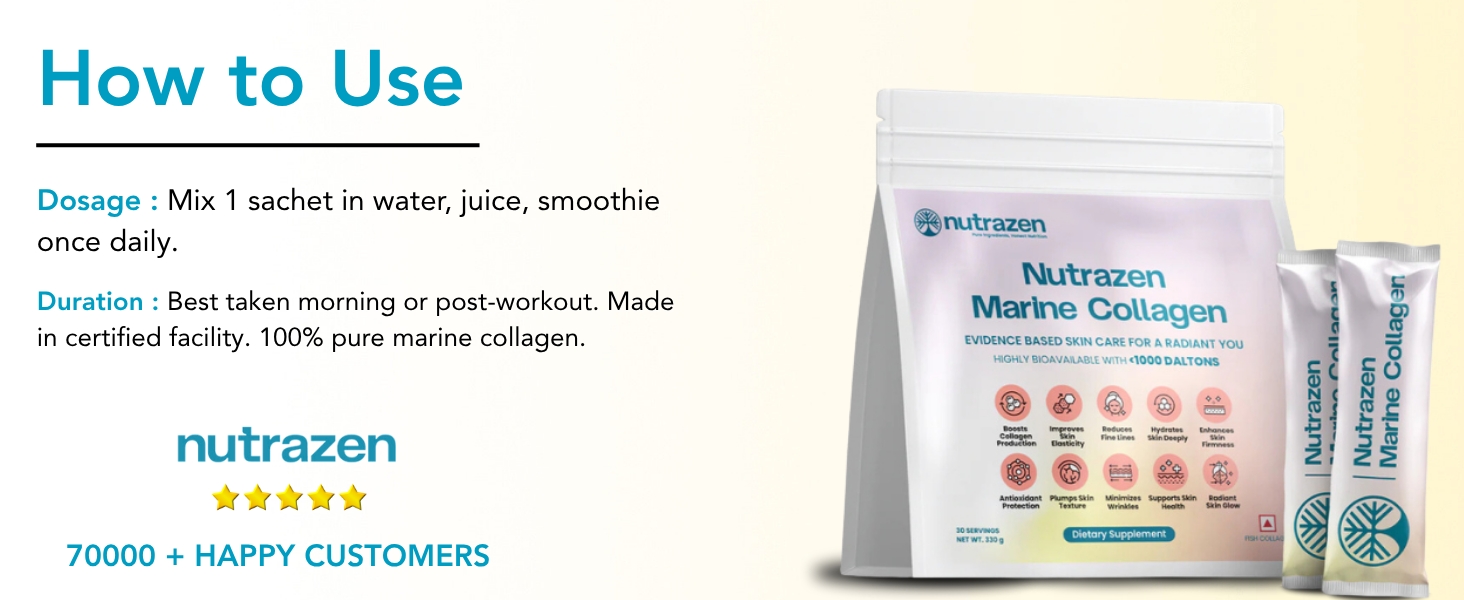 Marine Collagen Supplement - Pack of 3, 90 Sachets