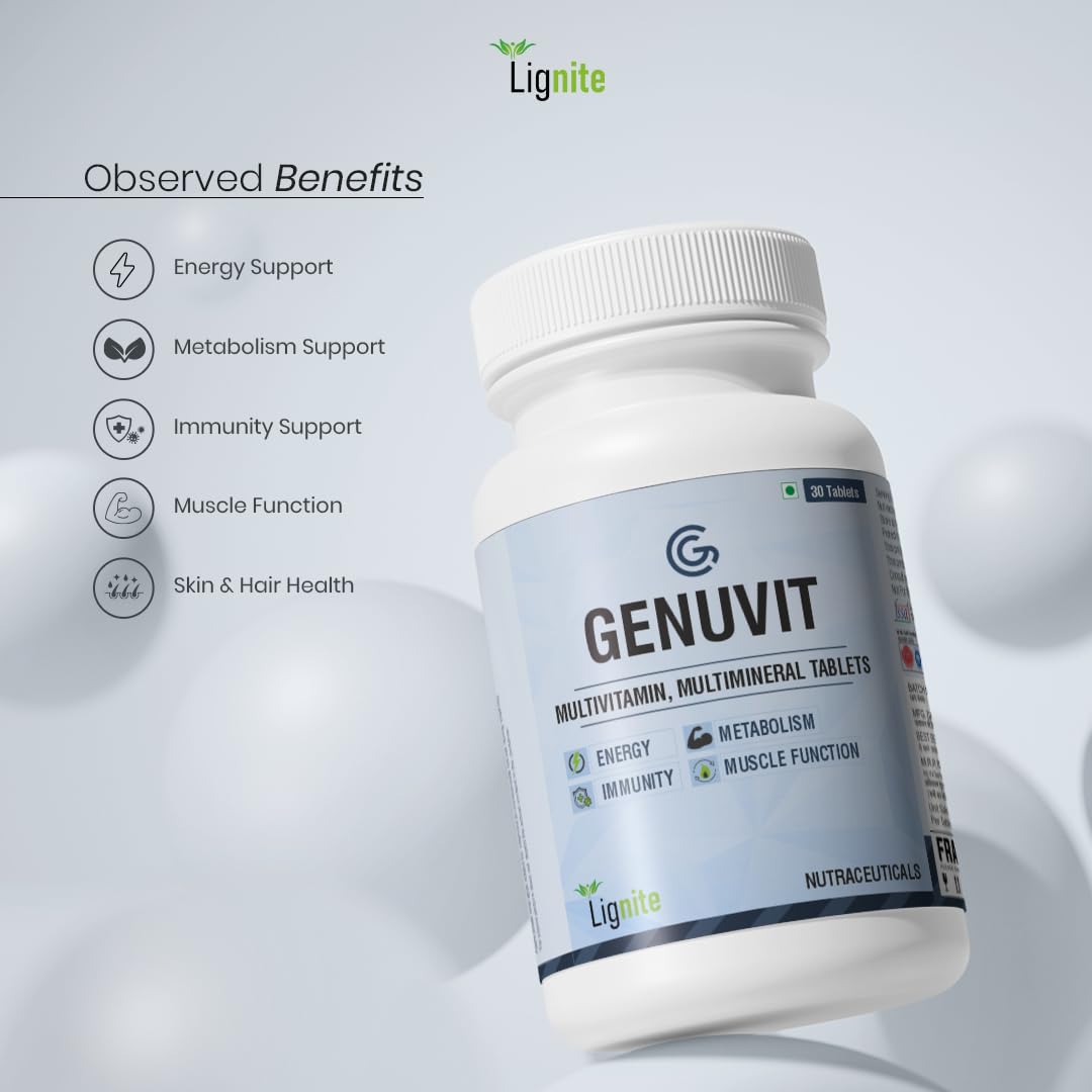 GENUVIT Multivitamin & Multimineral Tablets | Supports Energy, Metabolism & Immunity | 30 Tablets | Daily Wellness Supplement