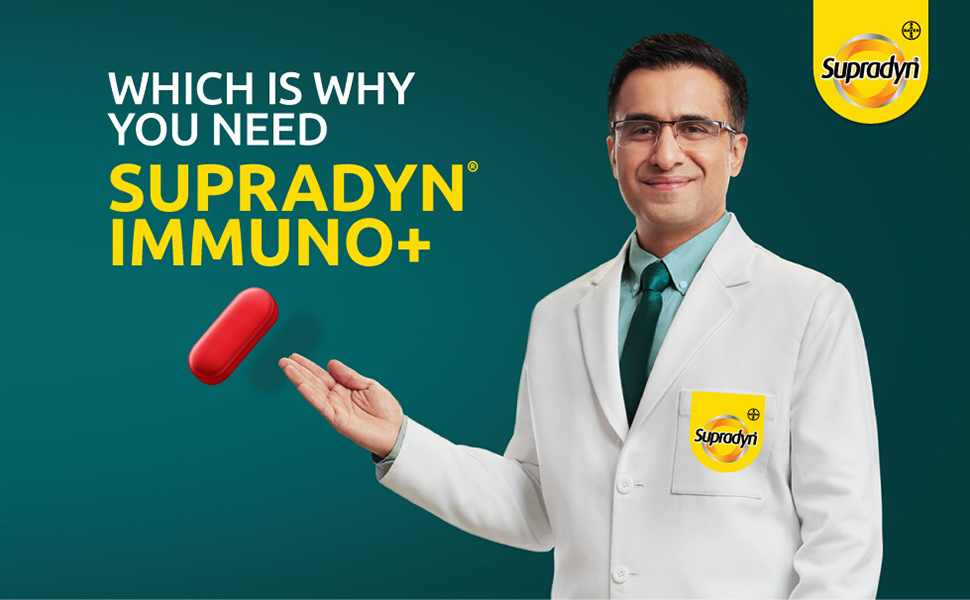 Supradyn Immuno +, Multivitamin, Natural immunity booster with Vit C, Vit D, Zinc, Unique blend of Tulsi, Turmeric, Shatavari & Ashoka (60 Tabs)