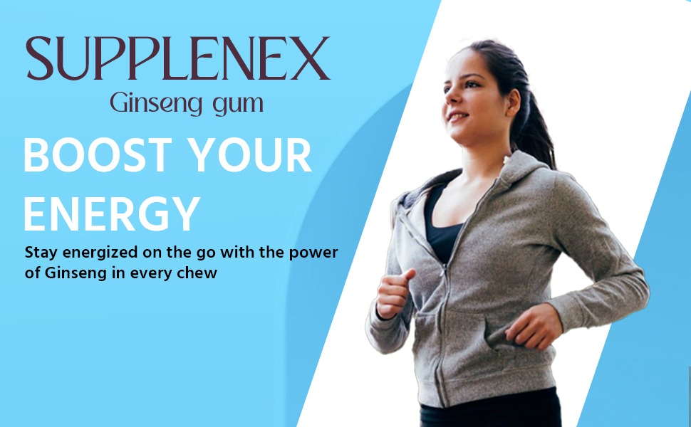 Ginseng Chewing Gum with Panax Korean Ginseng Extract for Energy, Vitality & Strength | Sugar Free | 30 Gums