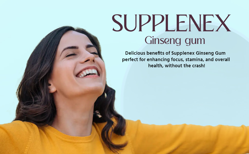 Ginseng Chewing Gum with Panax Korean Ginseng Extract for Energy, Vitality & Strength | Sugar Free | 30 Gums