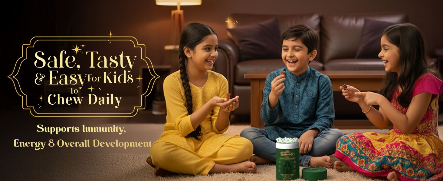 Vasu Super Gummies for Kids (60 Gummies) – Enriched with Kesar, Moringa, Brahmi & Shankhpushpi | Supports Immunity & Gut Health | Pre+Probiotics | DHA, Vitamins & Minerals | No Added Sugar