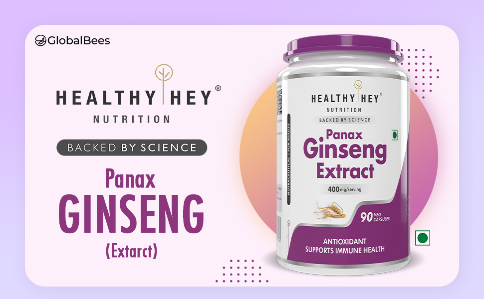 HealthyHey Nutrition Panax Ginseng 90 Vegetable Capsules