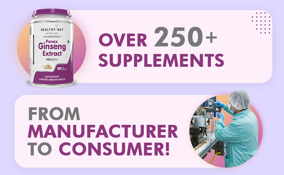 HealthyHey Nutrition Panax Ginseng 90 Vegetable Capsules