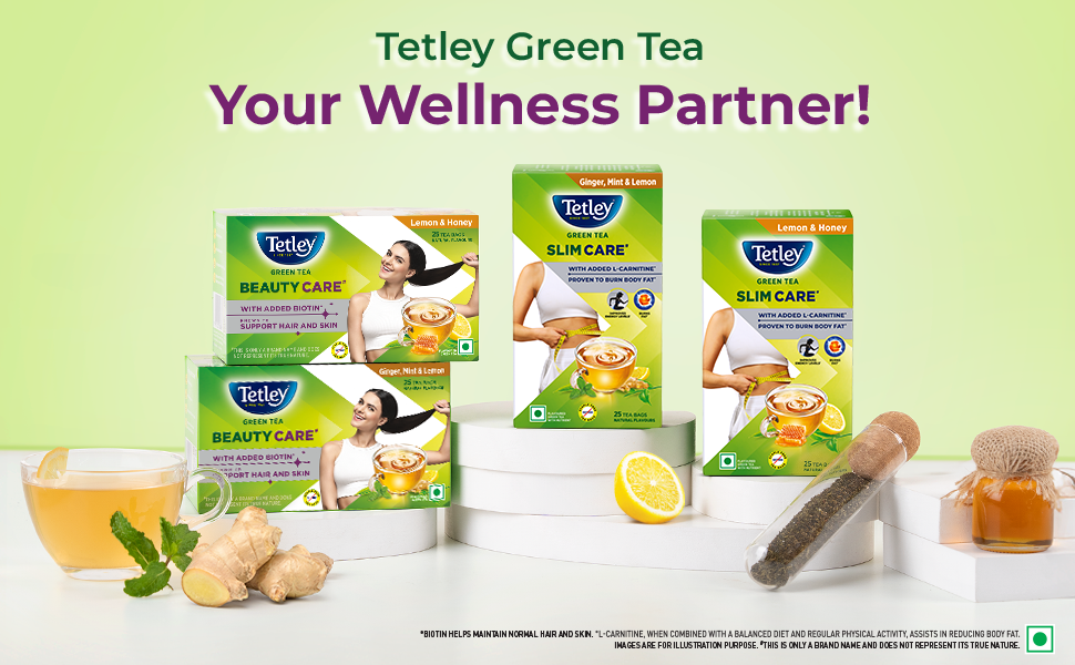 Tetley Green Tea Beauty Care, With Added Biotin, Supports Hair and Skin, 0 Calories, Natural Lemon and Honey Flavors, 25 Sachets (1.7 g each)