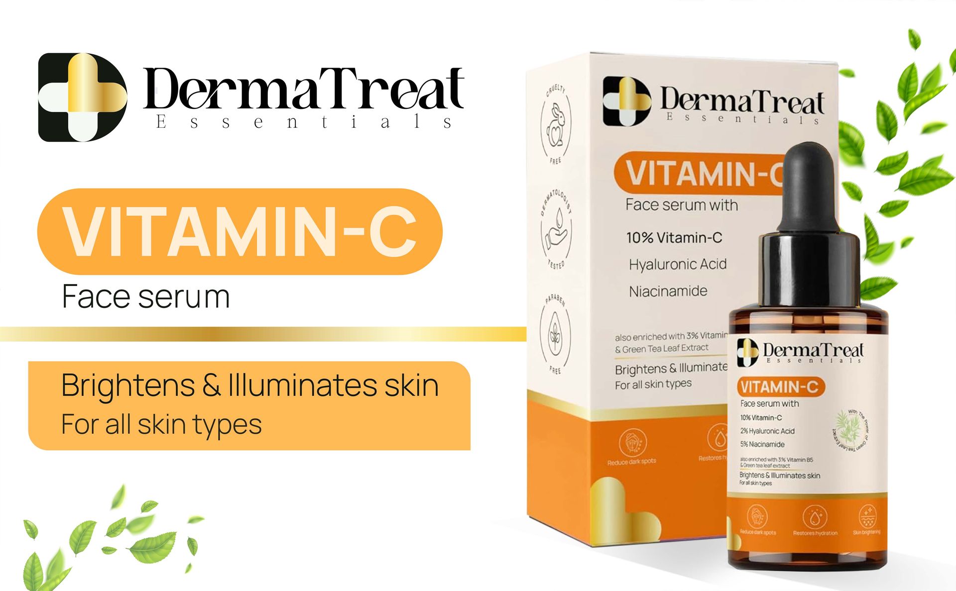 Vitamin C Face Serum 10ml with Niacinamide and Hyaluronic Acid (10ML)