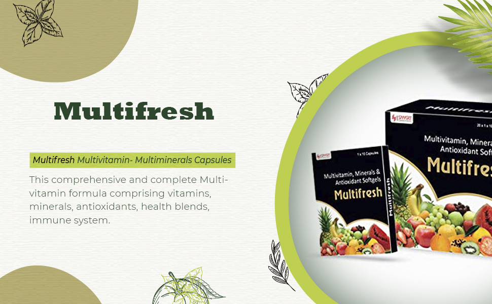 Smartlaboratories Multifresh 10 Capsules, Multivitamin- Multiminerals Capsules (Pack of 5)