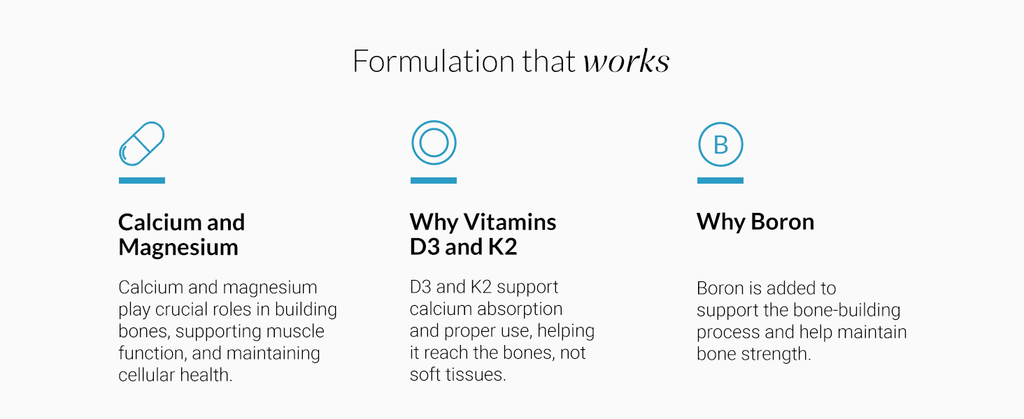 Nutrova Calcium+Magnesium | With Vitamin D3, K2-MK7 & Boron | Boosts Bone Strength, Joint & Muscle Health | High Absorption with Calcium Citrate Malate & Magnesium Bisglycinate | 60 Veg Tablets.