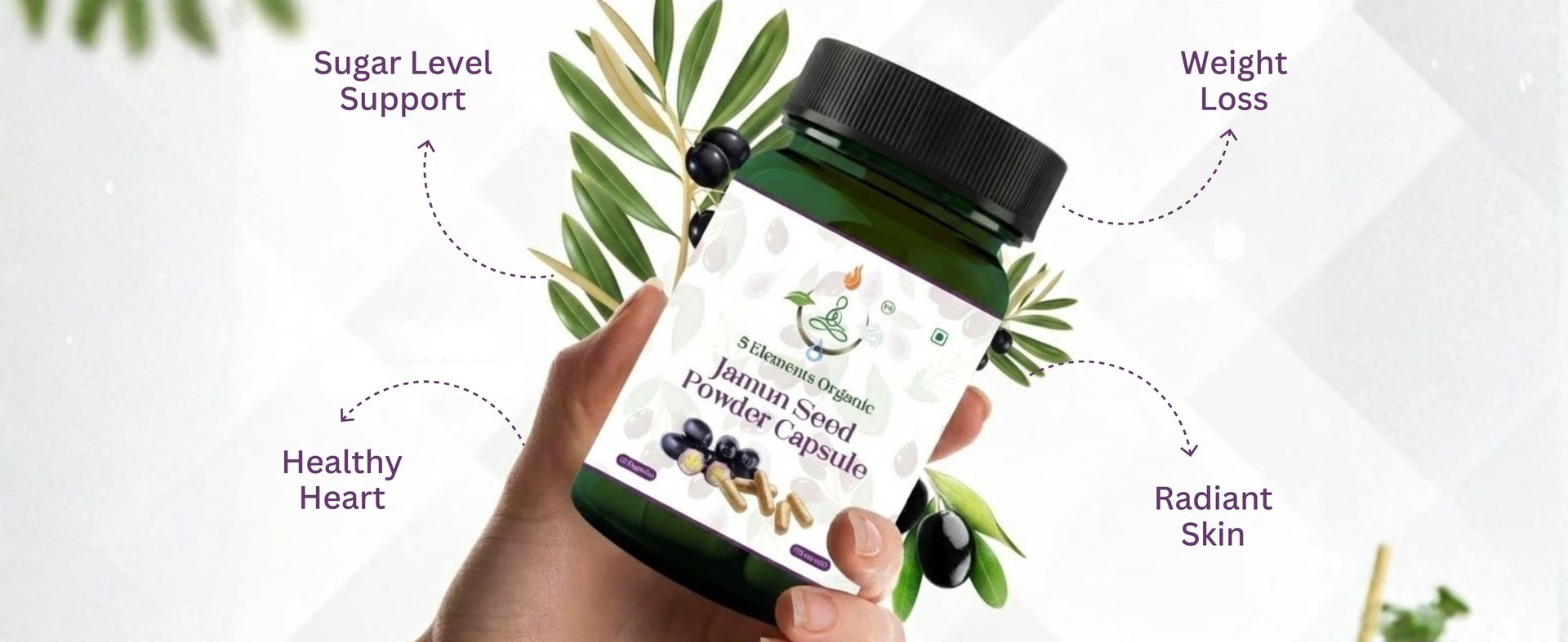 Jamun Seed Capsules 500mg | 60 Veg Capsules | Blood Sugar & Metabolic Balance Support | Plant-Based | Gluten Free & Non-GMO