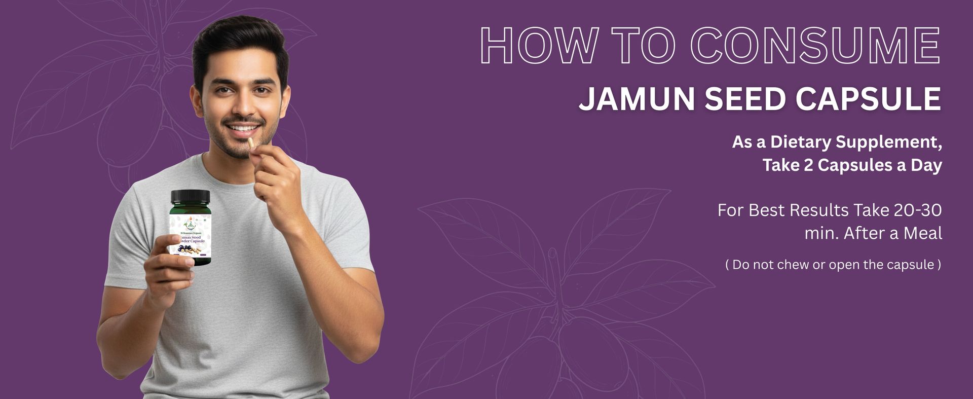 Jamun Seed Capsules 500mg | 60 Veg Capsules | Blood Sugar & Metabolic Balance Support | Plant-Based | Gluten Free & Non-GMO