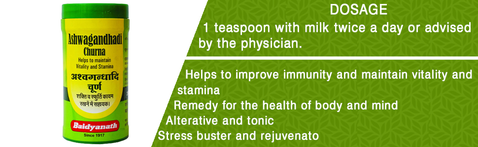 Baidyanath Asli Ayurved Ashwagandhadi Churna - 100 g (Pack of 2) I Enhances Stamina I Ashwagandha for Stress Relief