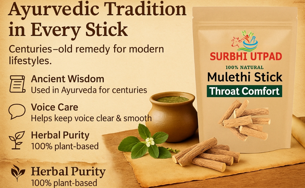 Liquorice Root Whole Mulethi Stick 100 Grams | Mulethi/Yashtimadhu, Glycyrrhiza Glabra, For Health, Skin and Hair Care, No Added Preservatives