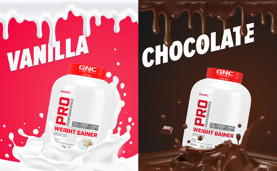 GNC Pro Performance Weight Gainer (Double Chocolate, 3 KG)| 73g Protein | 440g Carbs | 2200 Cal & GNC Pro Performance Creatine Monohydrate, (Unflavoured, 100 grams Powder) COMBO