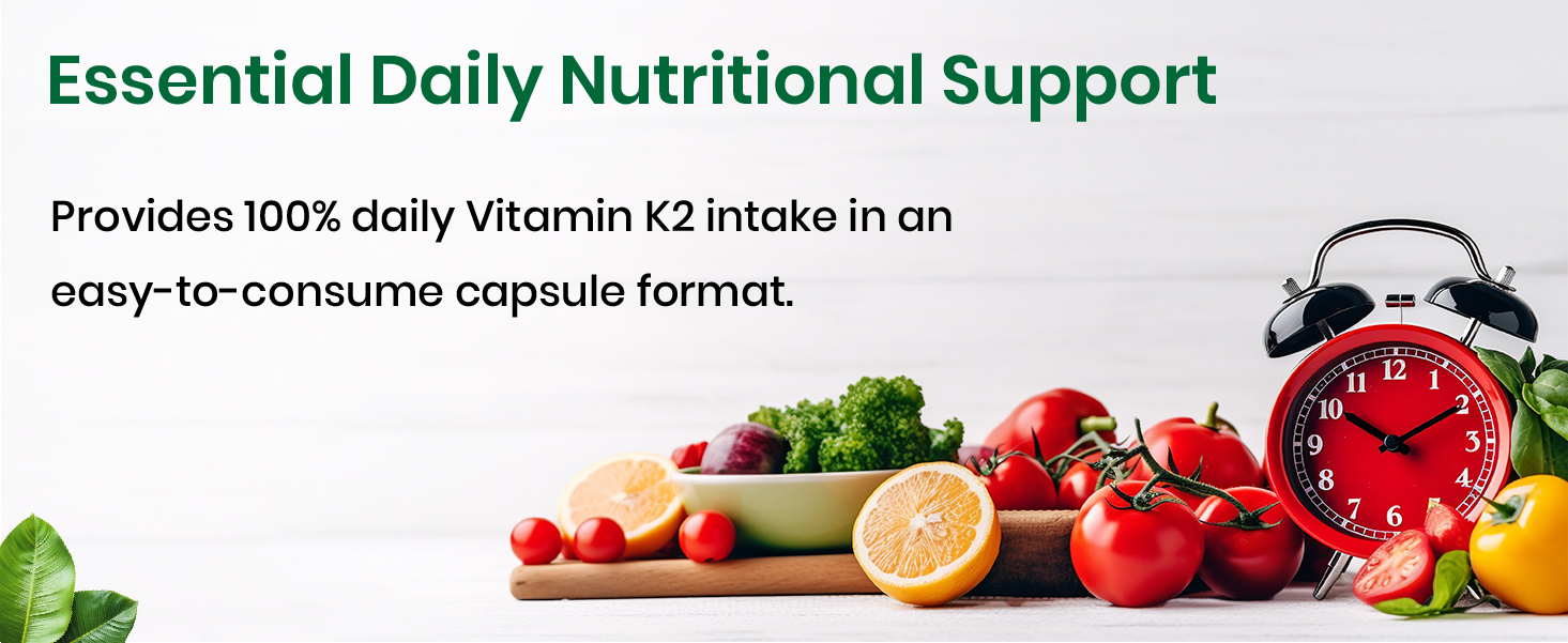 Vlado's Himalayan Organics Vitamin K2, MK -7 55Mcg Supplement I Plant-Based K2 I Supports Stronger Bone & Heart Health I vitamin k2 mk7 for Men & Women - 120 Veg Capsules