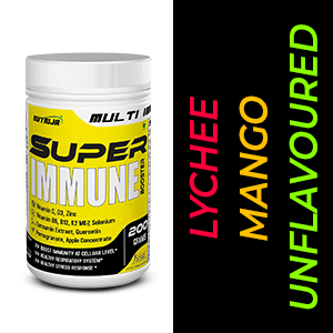 NutriJa Super Immune Booster Drink - D3, Zinc 30mg, B6, B12, Curcumin, Quercetin, Herb Blends - Immunity Booster Drink (Mango)