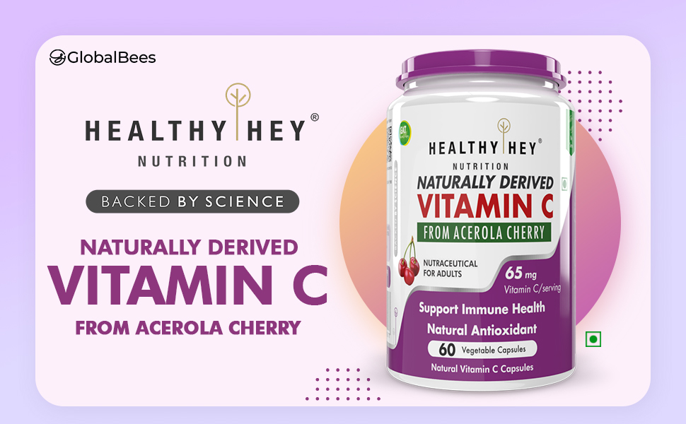HealthyHey Nutrition 100% Natural Vitamin C from Cherry - 60 Veg. Capsules