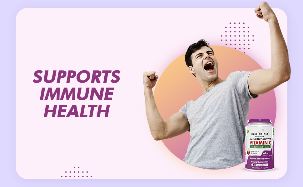 HealthyHey Nutrition 100% Natural Vitamin C from Cherry - 60 Veg. Capsules
