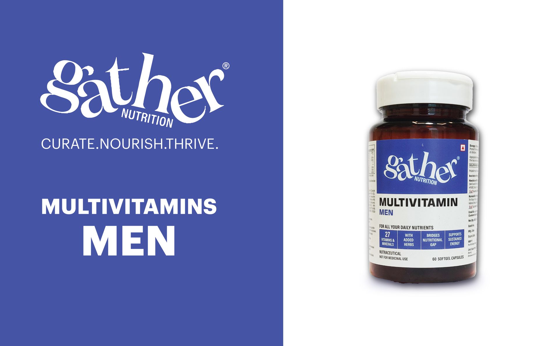 Multivitamin Capsule for Men & Women | Vitamins, Minerals, Calcium and B complex | 60 Capsules (Pack of 2)