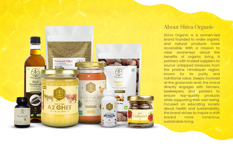 Shiva Organic 100% Natural Mustard Bee Pollen Granules - 250 g | Plant based Protein | Natural Superfood