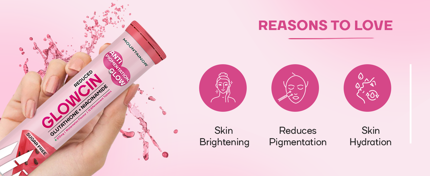 MOUNTAINOR Glutathione Tablets for Skin Brightening & Korean Glow. Fights Pigmentation & Dullness, Clinically Proven Ingredients-Niacinamide & Vit C Helps reduce Melanin, Clearance Healthy & Radiant Skin, Sugar-free Pack of 2 (30 tabs)
