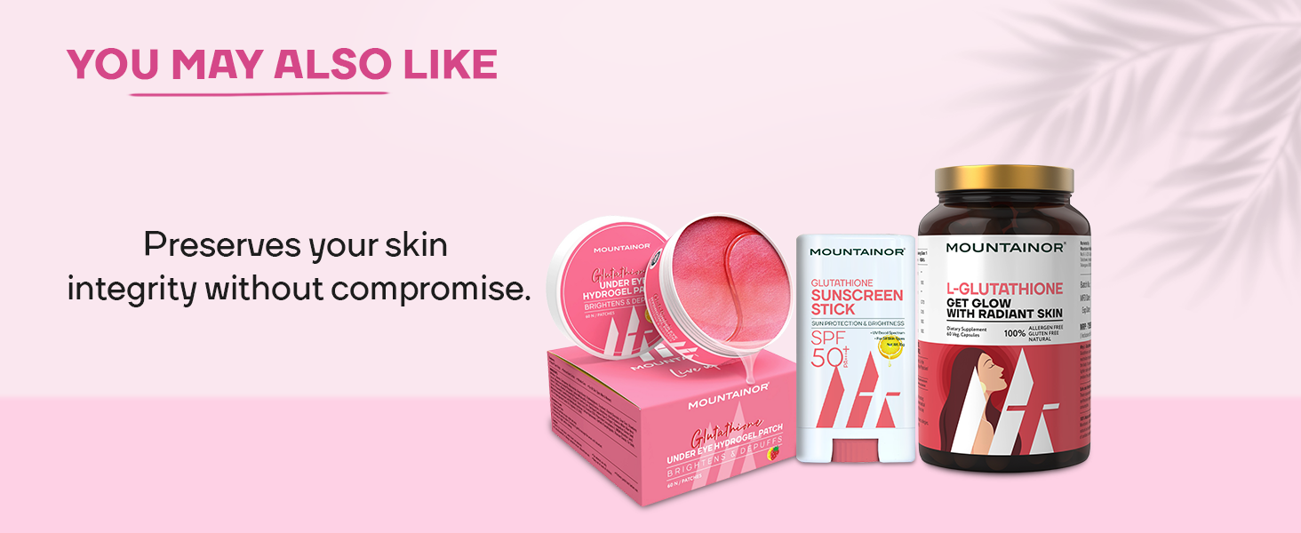 MOUNTAINOR Glutathione Tablets for Skin Brightening & Korean Glow. Fights Pigmentation & Dullness, Clinically Proven Ingredients-Niacinamide & Vit C Helps reduce Melanin, Clearance Healthy & Radiant Skin, Sugar-free Pack of 2 (30 tabs)