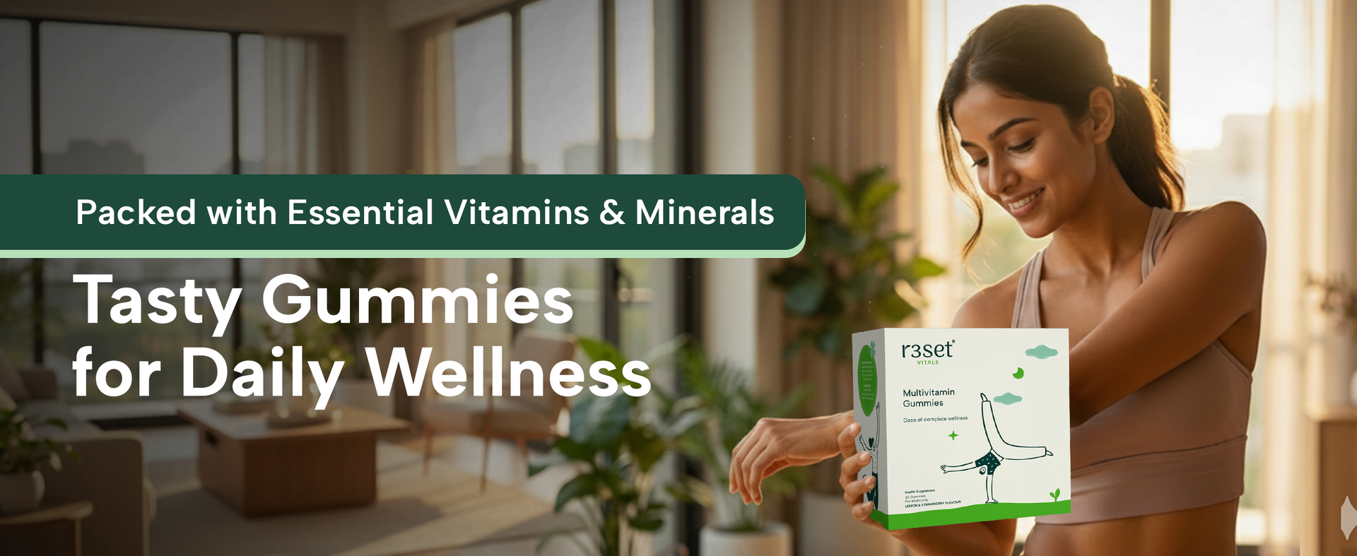 R3SET Multivitamin Gummies for Daily Energy, Immunity & Wellness - 30 Days