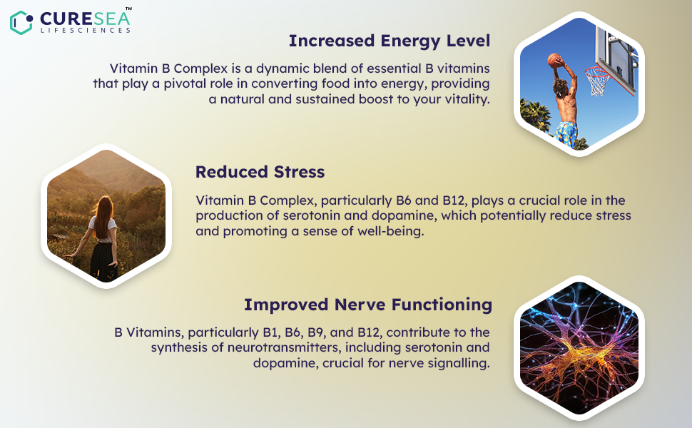 Vitamin B Complex 100% RDA B1, B2, B3, B5, B6, B7, B9, B12 with D3, E & Magnesium | Youthful Skin, Energy & Immunity Support | For Women & Men - 60 Veg Tablets
