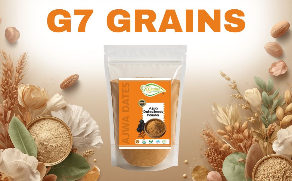 Ajwa Dates Seed Powder (200Grm) | Date Seeds Powder|Natural Herbal Supplement | By G7 Grains