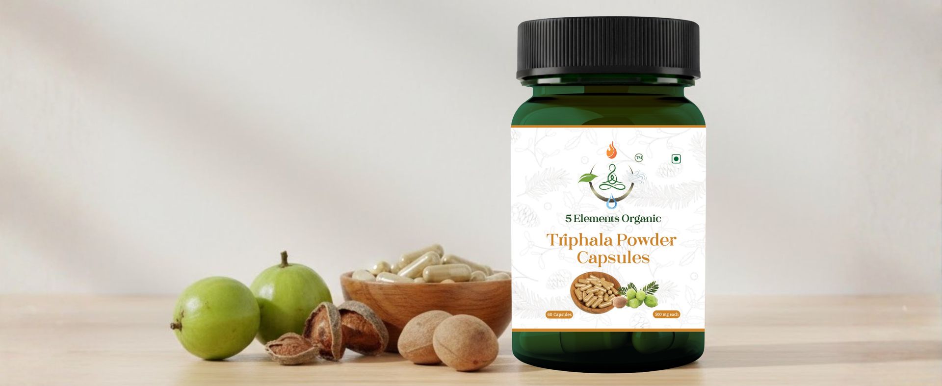 Triphala Capsules 500mg | 60 Veg Capsules | Digestive Wellness & Gut Health Support | Plant-Based | Gluten Free & Non-GMO Pack of 1