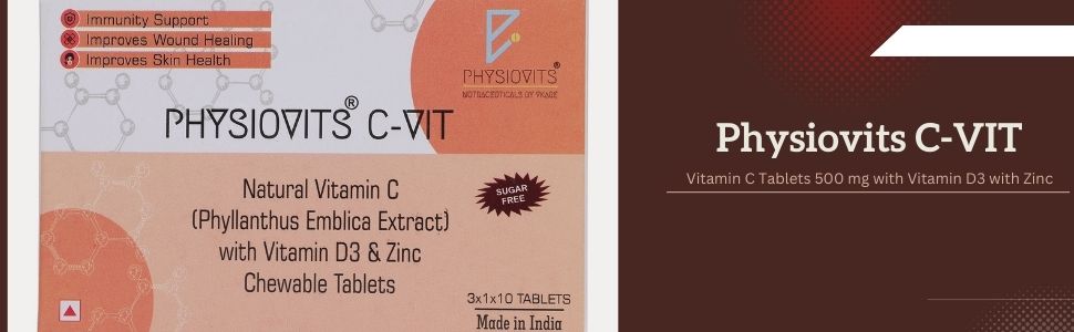 C-VIT | Vitamin C Tablets | Vit C - 500 mg with Vitamin D3 with Zinc | For Immunity | For Skincare | With Naturally Souce Amla | Chewable Tablet |