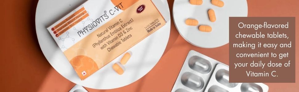 C-VIT | Vitamin C Tablets | Vit C - 500 mg with Vitamin D3 with Zinc | For Immunity | For Skincare | With Naturally Souce Amla | Chewable Tablet |