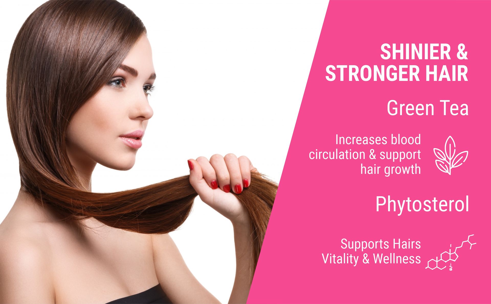 Bliss Welness Hair Vitamins with Omega-3, Bhringraj, Green Tea, Phytosterol, Biotin, Pumpkin Seed Extract for Women and Men | Supports Hair Nourishment, Shine, and Scalp Health | 60 Veg Tablets