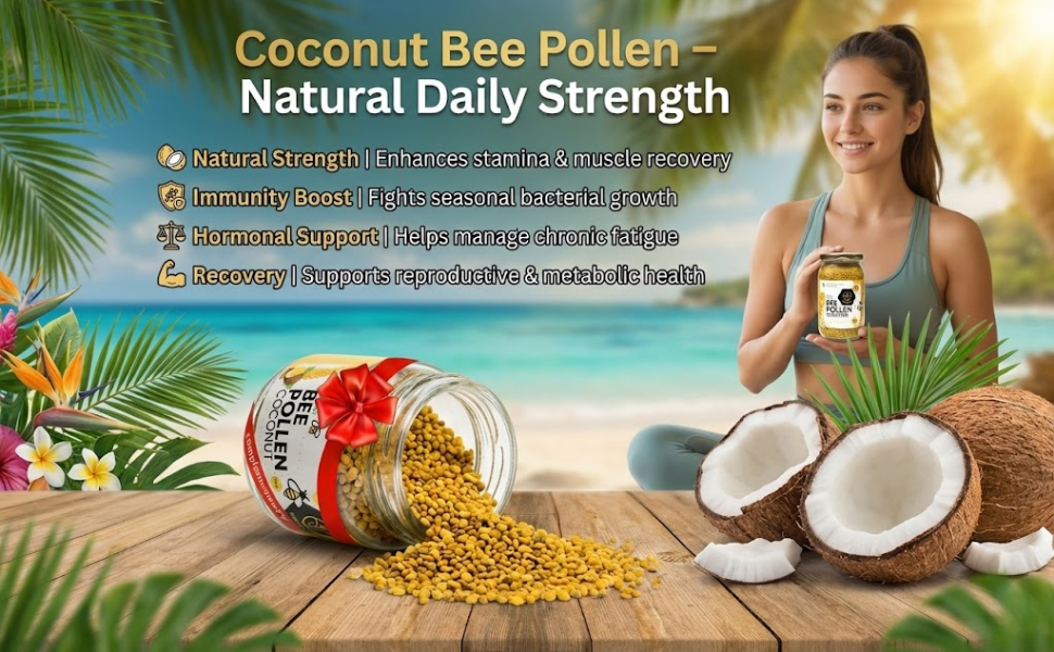 Shiva Organic Mustard Bee Pollen 125 grams + Coconut Bee Pollen 25 grams Plant Based Protein Energy Booster No Added Sugar