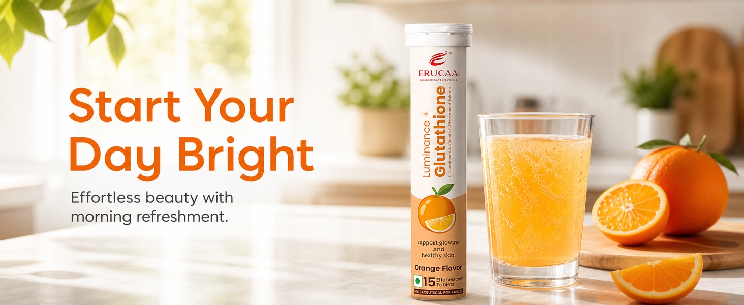 Luminance+ Glutathione Effervescent Tablets | L-Glutathione & Vitamin C | Orange Flavor | 15 Effervescent Tablets | Nutraceutical for Adults