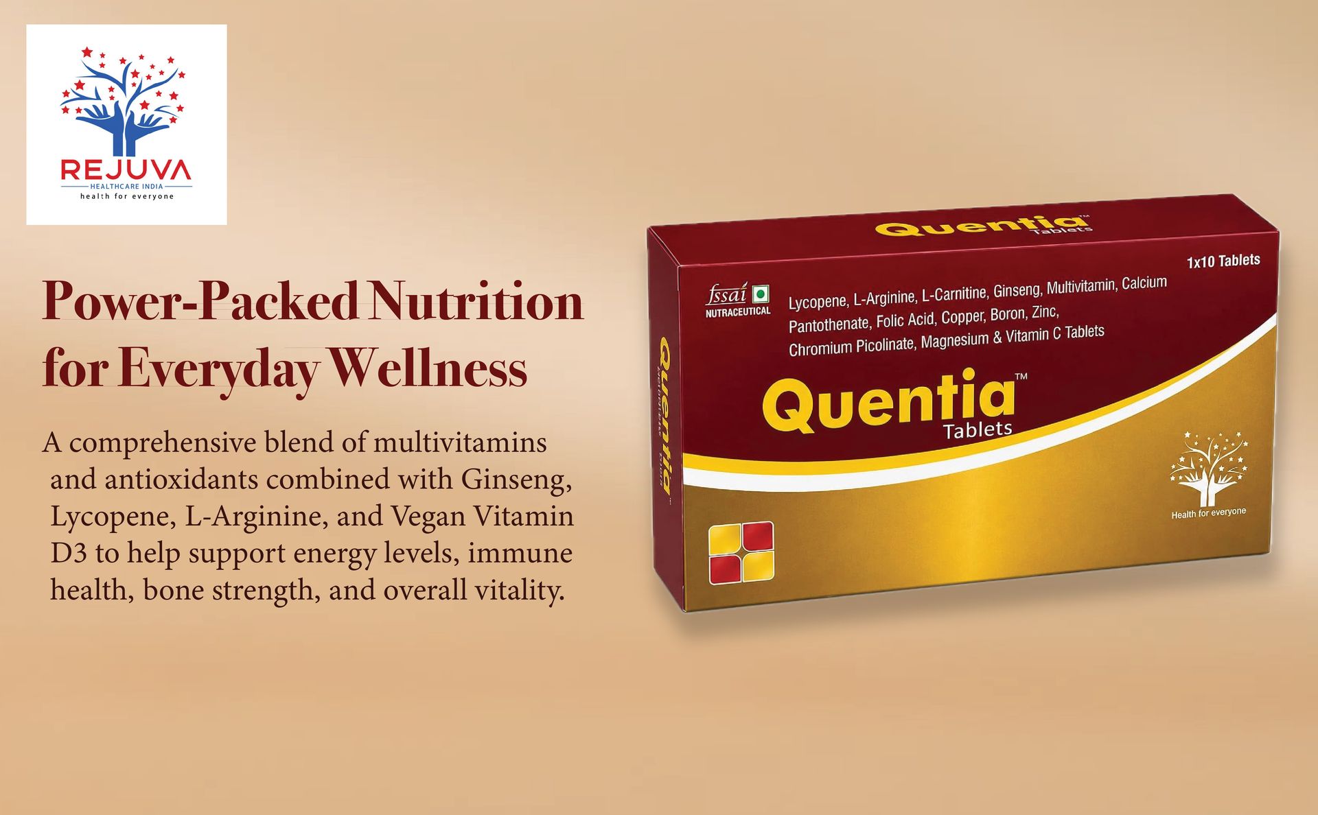 Multivitamin Tablets for Men & Women | Multivitamins, Multiminerals, Antioxidants with Ginseng, Lycopene, L-Arginine & Vitashine™ Vegan Vitamin D3 | Daily Energy & Immunity Support | 1x10 Tabs